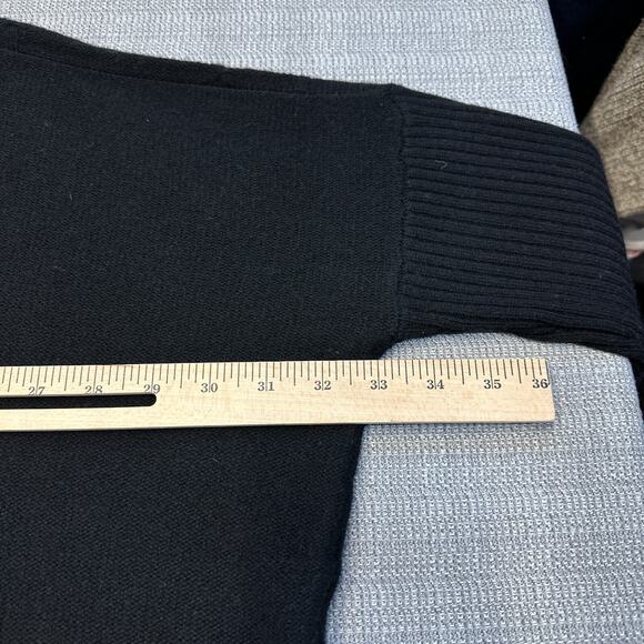 Tabitha Webb Poncho Sweater Womens Small Black Cable Knit Turtleneck Wool Blend - Picture 8 of 10